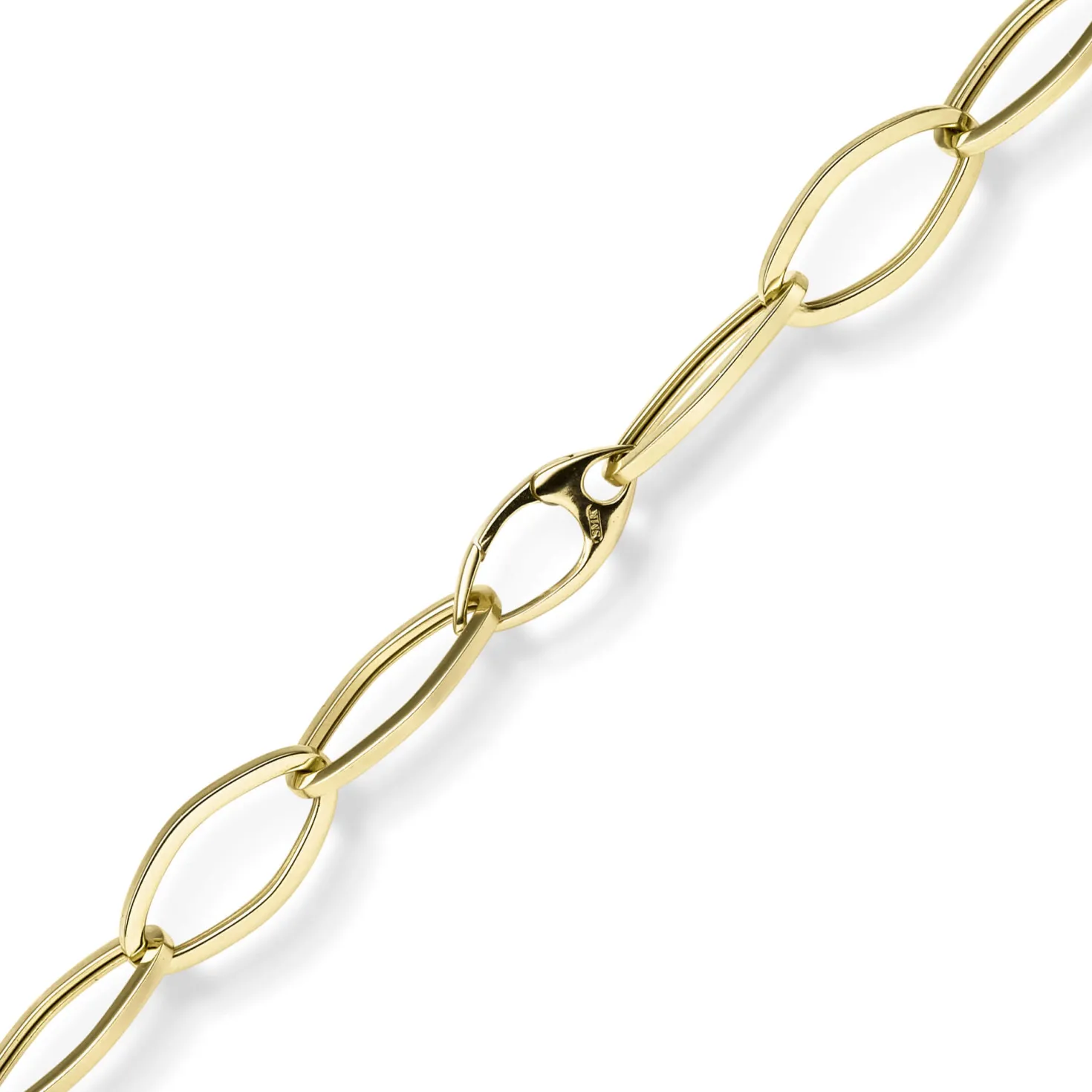 12mm Phantasie Armband Armkette aus 585 Gold Gelbgold glänzend 20cm