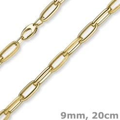 9mm Phantasie Armband Armkette aus 585 Gold Gelbgold matt/glänzend 20cm