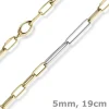 5mm Phantasie Armband Armkette aus 585 Gold Gelbgold Weißgold vierkant 19cm