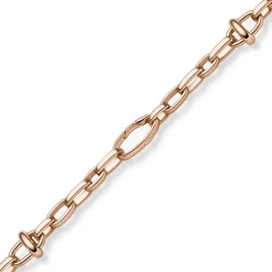 16mm Phantasie-Armband Armkette aus 585 Gold Rogold 21cm