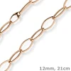 12mm Phantasie Armband Armkette aus 585 Gold Rotgold glänzend 21cm