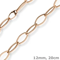 12mm Phantasie Armband Armkette aus 585 Gold Rotgold glänzend 20cm