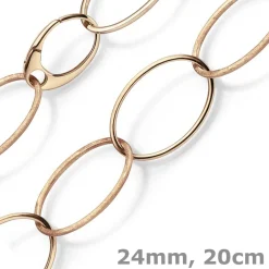 24mm Phantasie Armband Armkette aus 585 Gold Rotgold matt glänzend 20cm