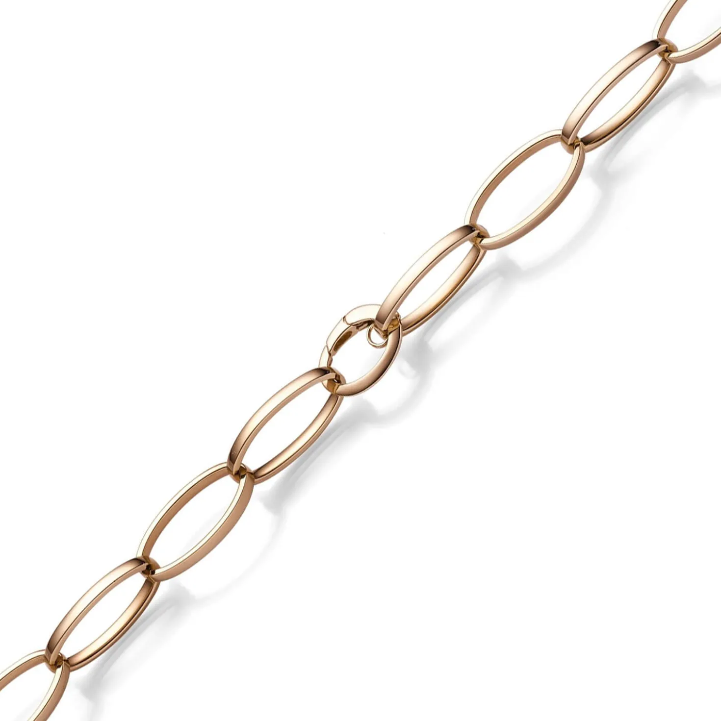 14,5mm Phantasie Armband Armkette aus 585 Gold Rotgold oval vierkant 22cm