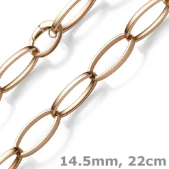 14,5mm Phantasie Armband Armkette aus 585 Gold Rotgold oval vierkant 22cm