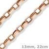 13mm Phantasie-Armband ovale Ketteglieder abgeflacht 585 Gold Rotgold 22cm