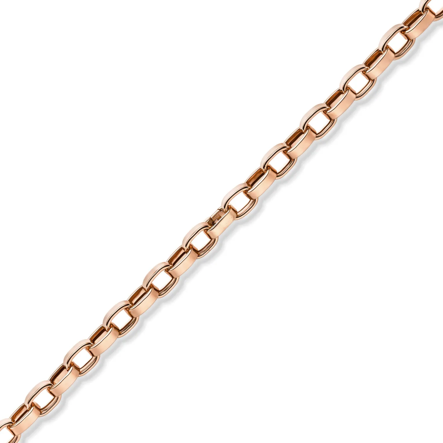 13mm Phantasie-Armband ovale Ketteglieder abgeflacht 585 Gold Rotgold 22cm