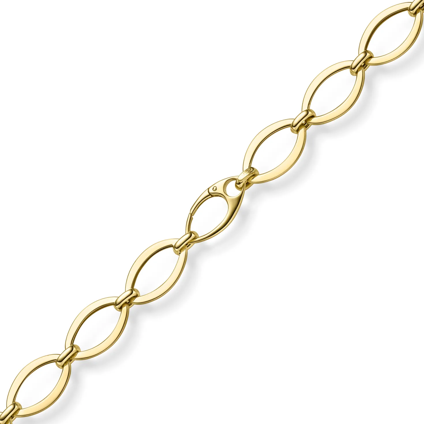 12,5mm Phantasie-Armband ovale Kettenglieder Armkette 585 Gold Gelbgold 19cm