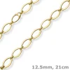 12,5mm Phantasie-Armband ovale Kettenglieder Armkette 585 Gold Gelbgold 21cm