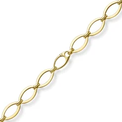 12,5mm Phantasie-Armband ovale Kettenglieder Armkette 585 Gold Gelbgold 21cm