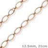 12,5mm Phantasie-Armband ovale Kettenglieder Armkette 585 Gold Rotgold 21cm