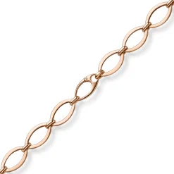 12,5mm Phantasie-Armband ovale Kettenglieder Armkette 585 Gold Rotgold 19cm