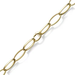 14,5mm Phantasie Halskette Collier aus 585 Gold Gelbgold oval vierkant 50cm