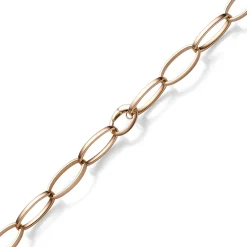 14,5mm Phantasie Halskette Collier aus 585 Gold Rotgold oval vierkant 50cm