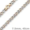 7,5mm Phantasie Halskette Collier aus 585 Gold Weißgold Rotgold bicolor 45cm