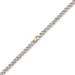 7,5mm Phantasie Halskette Collier aus 585 Gold Weißgold Rotgold bicolor 55cm