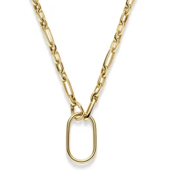 8mm Phantasie Halskette Collier mit Dekoelement 28x49mm 585 Gold Gelbgold 55cm