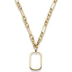 11mm Phantasie Halskette Collier mit Dekoelement 33x51mm 585 Gold Gelbgold 55cm
