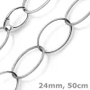 24mm Phantasie Kette Collier aus 585 Gold Weißgold matt glänzend 50cm