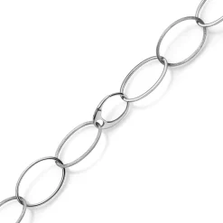 24mm Phantasie Kette Collier aus 585 Gold Weißgold matt glänzend 60cm