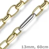 13mm Phantasie Kette Collier Halsschmuck aus 585 Gold Gelbgold Weißgold 60cm