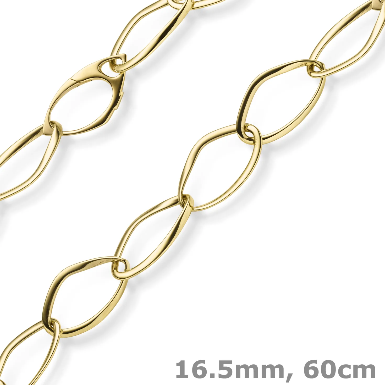 16,5mm Phantasie-Kette Halskette Collier aus 585 Gold Gelbgold 60cm