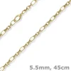 5,5mm Phantasiekette Halskette Collier aus 585 Gold Gelbgold 45cm