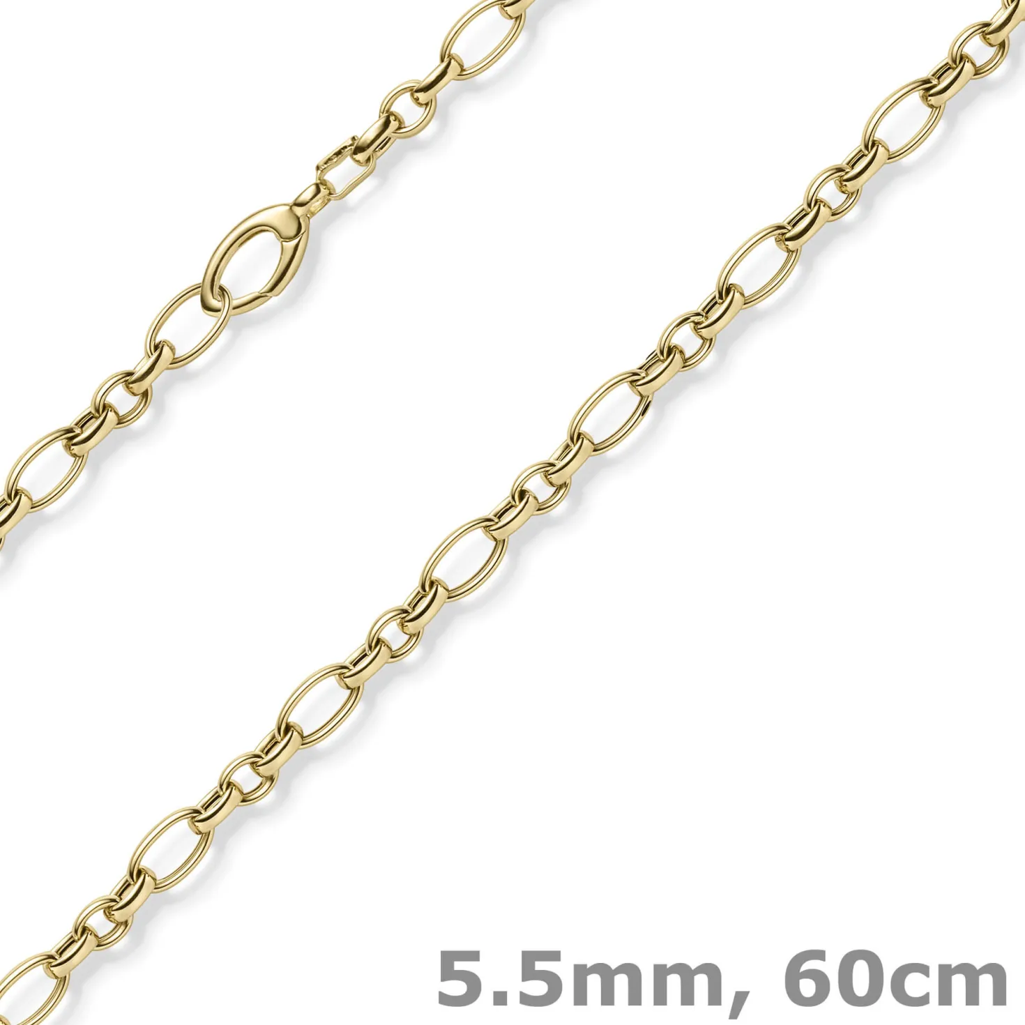 5,5mm Phantasiekette Halskette Collier aus 585 Gold Gelbgold 60cm