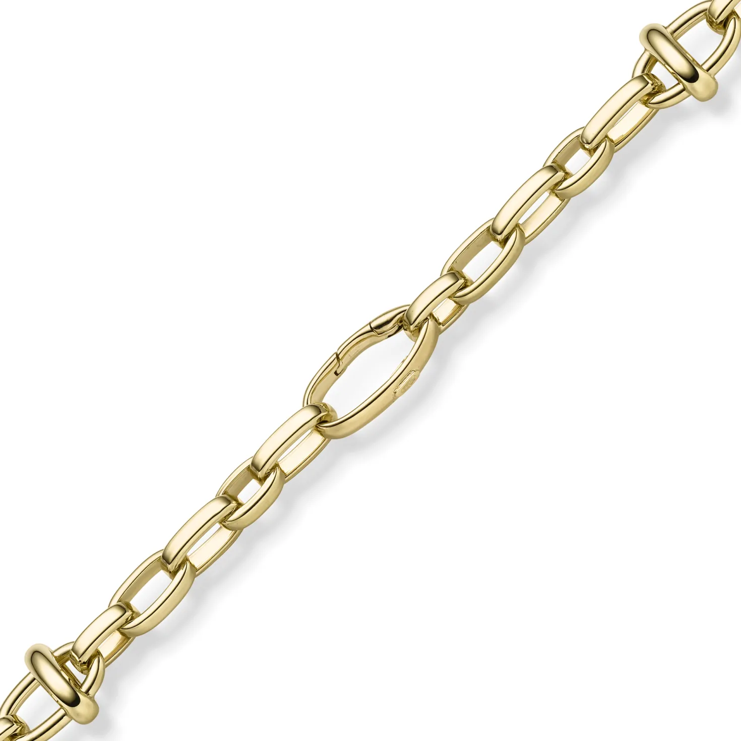 16mm Phantasie-Kette Halskette Collier aus 585 Gold Gelbgold 55cm