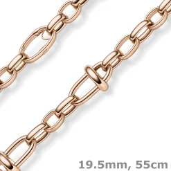 19,5mm Phantasie-Kette Halskette Collier aus 585 Gold Rotgold 55cm