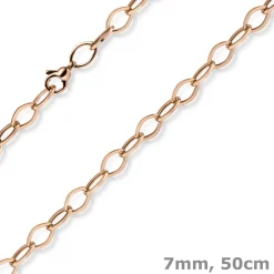 7mm Phantasie-Kette Halskette Collier aus 585 Gold Rotgold glänzend 50cm
