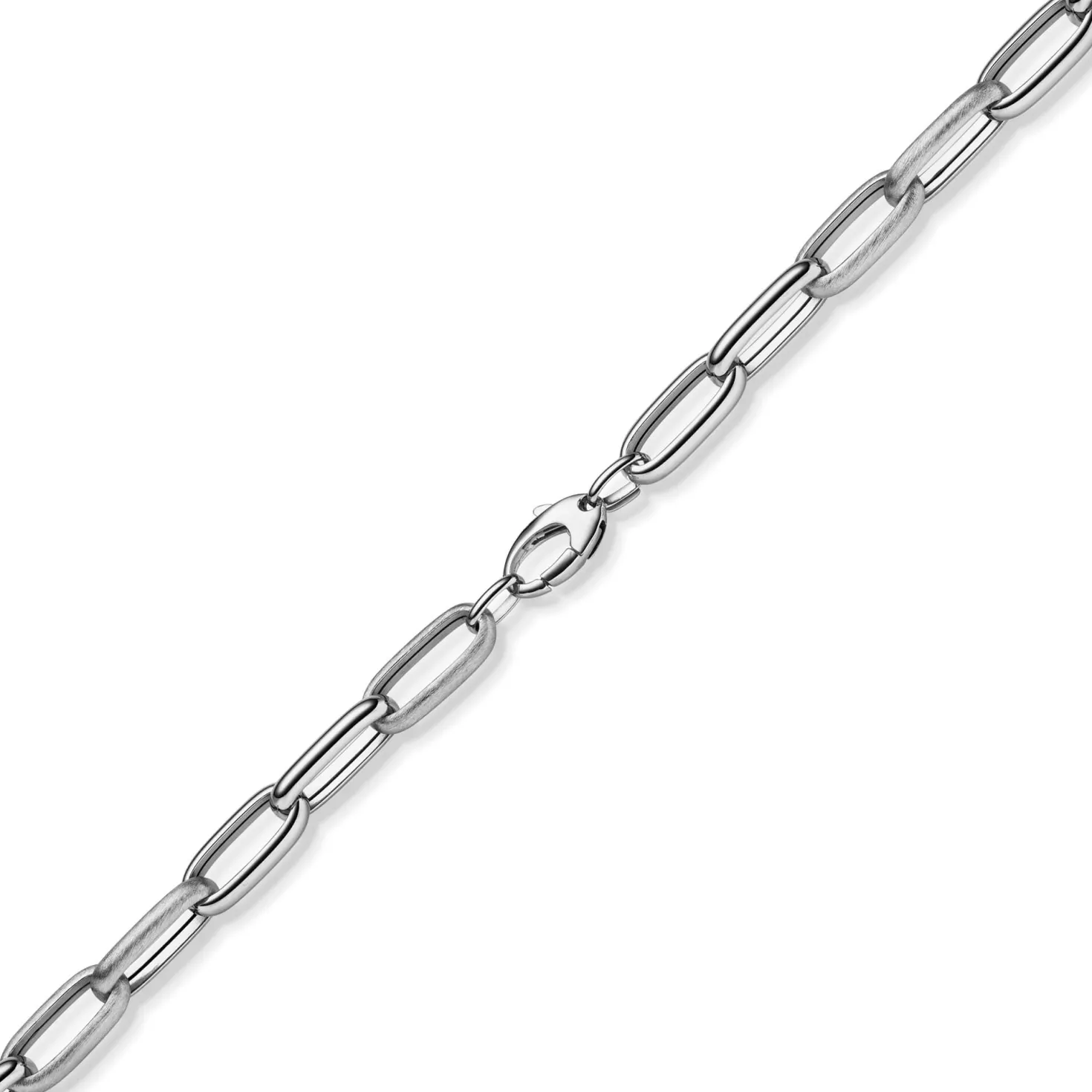 9mm Phantasie Kette Halskette Collier aus 585 Gold Weißgold matt/glänzend 45cm