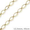 12,5mm Phantasie-Kette Halskette ovale Kettenglieder 585 Gold Gelbgold 45cm