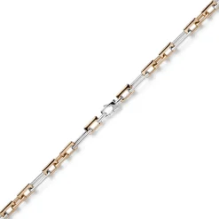 7,5mm Phantasiekette Halskette rechteckig 585 Gold Weißgold Rotgold bicolor 50cm