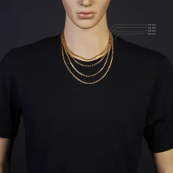 4mm Phantasiekette Kette Collier Halskette, 585 Gold Gelbgold, glänzend, 50cm