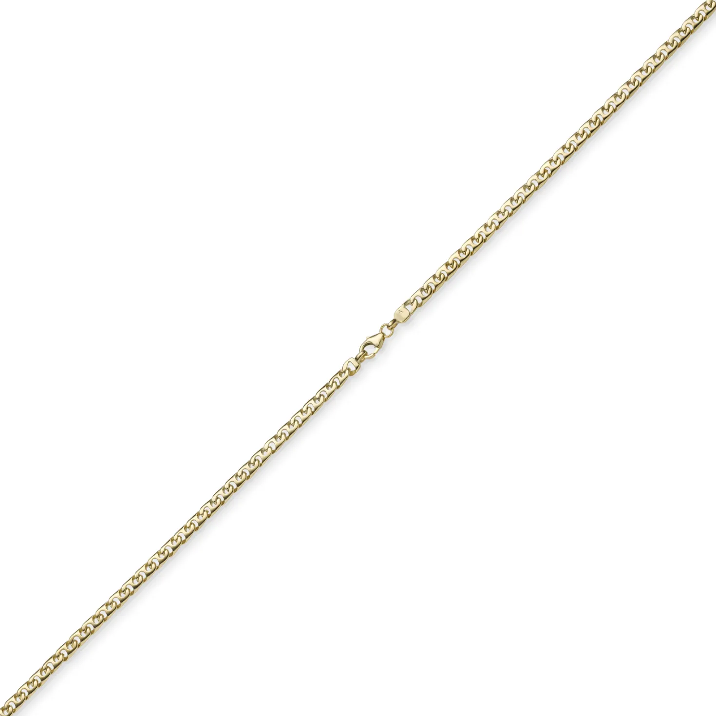 4mm Phantasiekette Kette Collier Halskette, 585 Gold Gelbgold, glänzend, 45cm