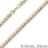6,5mm Phantasiekette Kette Collier Halskette, 585 Gold Gelbgold, glänzend, 55cm