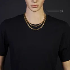 6,5mm Phantasiekette Kette Collier Halskette, 585 Gold Gelbgold, glänzend, 55cm