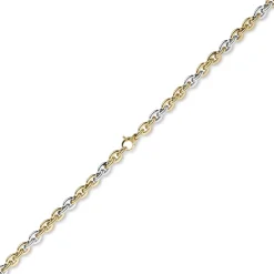 7,5mm Phantasiekette Kette Collier Halsschmuck 585 Gold Gelbgold Weißgold 45cm