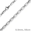 5,5mm Plattenkette Kette Collier aus 585 Gold Weißgold massiv 55cm Herren
