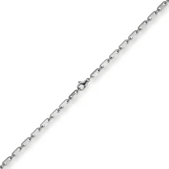 5,5mm Plattenkette Kette Collier aus 585 Gold Weißgold massiv 50cm Unisex