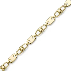 11mm Platte-Steigbügel Kette Collier Halskette aus 585 Gold Gelbgold massiv 60cm