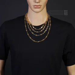 5,5mm Platte-Steigbügel Kette Collier Halskette, 585 Gold Gelbgold, 60cm