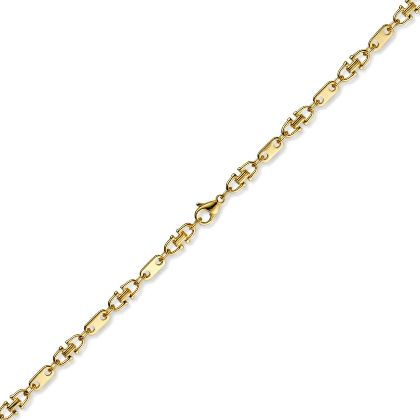 5,5mm Platte-Steigbügel Kette Collier Halskette, 750 Gold Gelbgold, 55cm