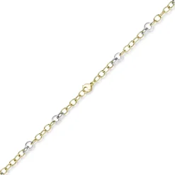 9,5mm Ringel-Armband Armkette aus 585 Gold Gelbgold Weißgold bicolor 19cm