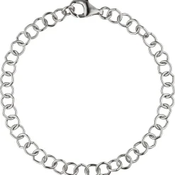 5,7mm Ringel Armband Rundankerarmband aus echtem 925 Silber rhodiniert, 19cm