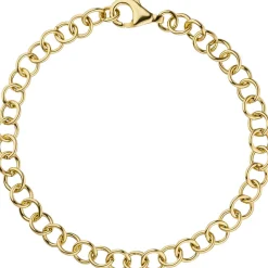 5,8mm Ringel Armband Rundankerarmband aus 925 Silber gelbgold vergoldet, 19cm