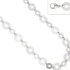 17,1mm Ringelkette Collier Silberkette Halskette mit Struktur, 925 Silber, 60cm