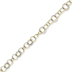 20mm Ringkette Phantasie-Kette Halskette aus 585 Gold Gelbgold Weißgold 50cm