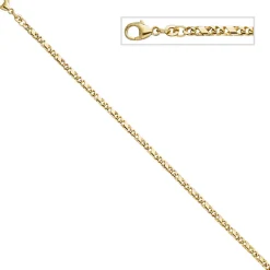 3,2mm Rockwellarmband Armkette Armband X-Panzerkette 333 Gold Gelbgold 18,5cm